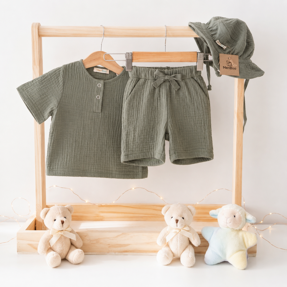 MeriBoo - alap szett 100% organikus muszlinból "Mini Essentials Summer"