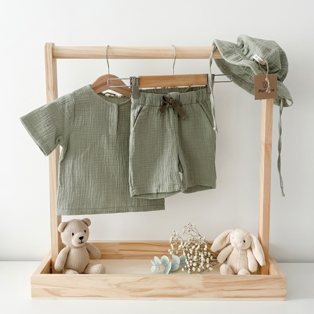 MeriBoo - alap szett 100% organikus muszlinból "Mini Essentials Summer"
