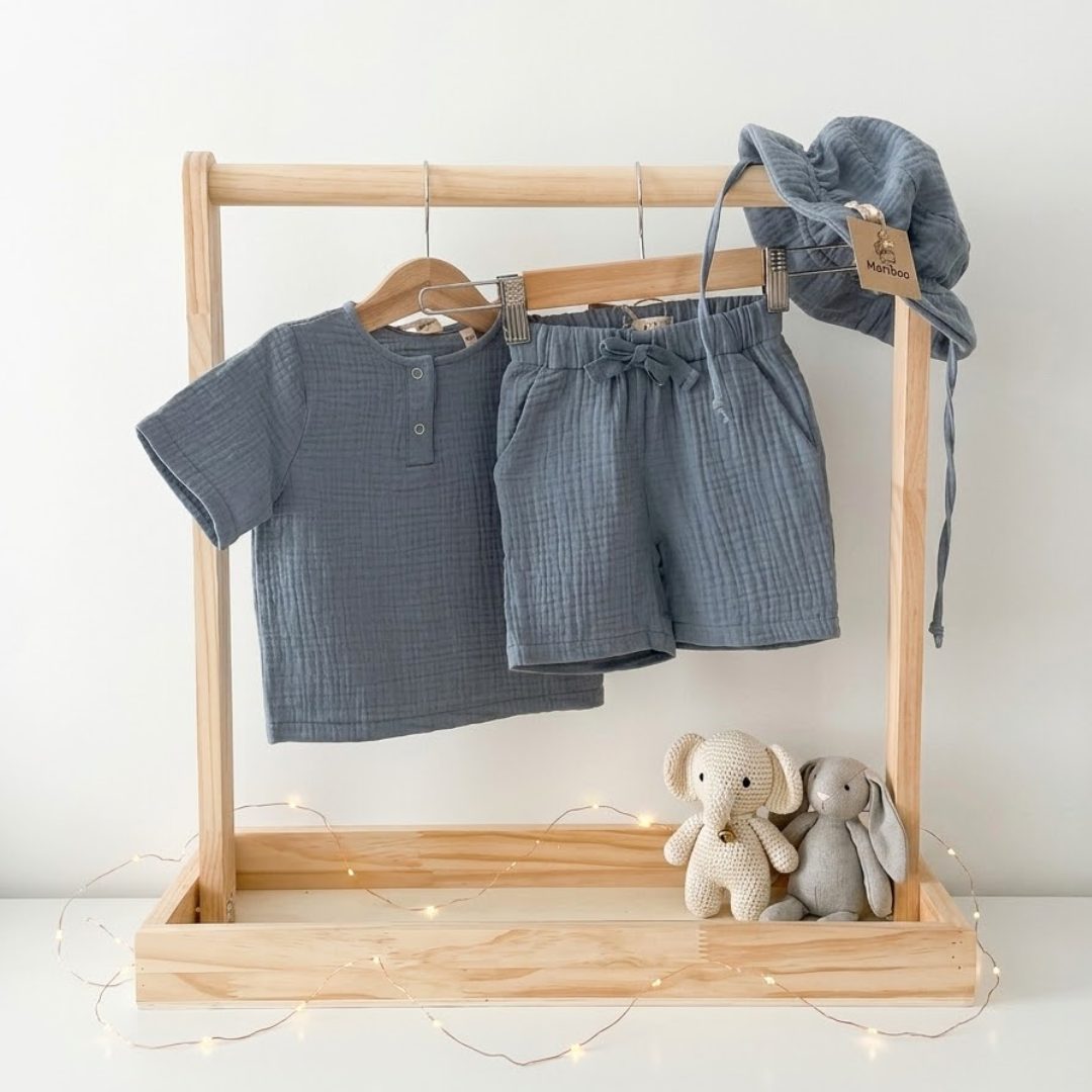 MeriBoo - alap szett 100% organikus muszlinból "Mini Essentials Summer"