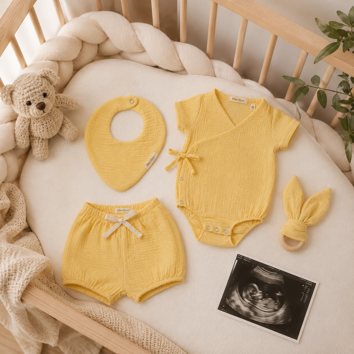 "First Summer" hazahozó szett 100% organikus muszlinból