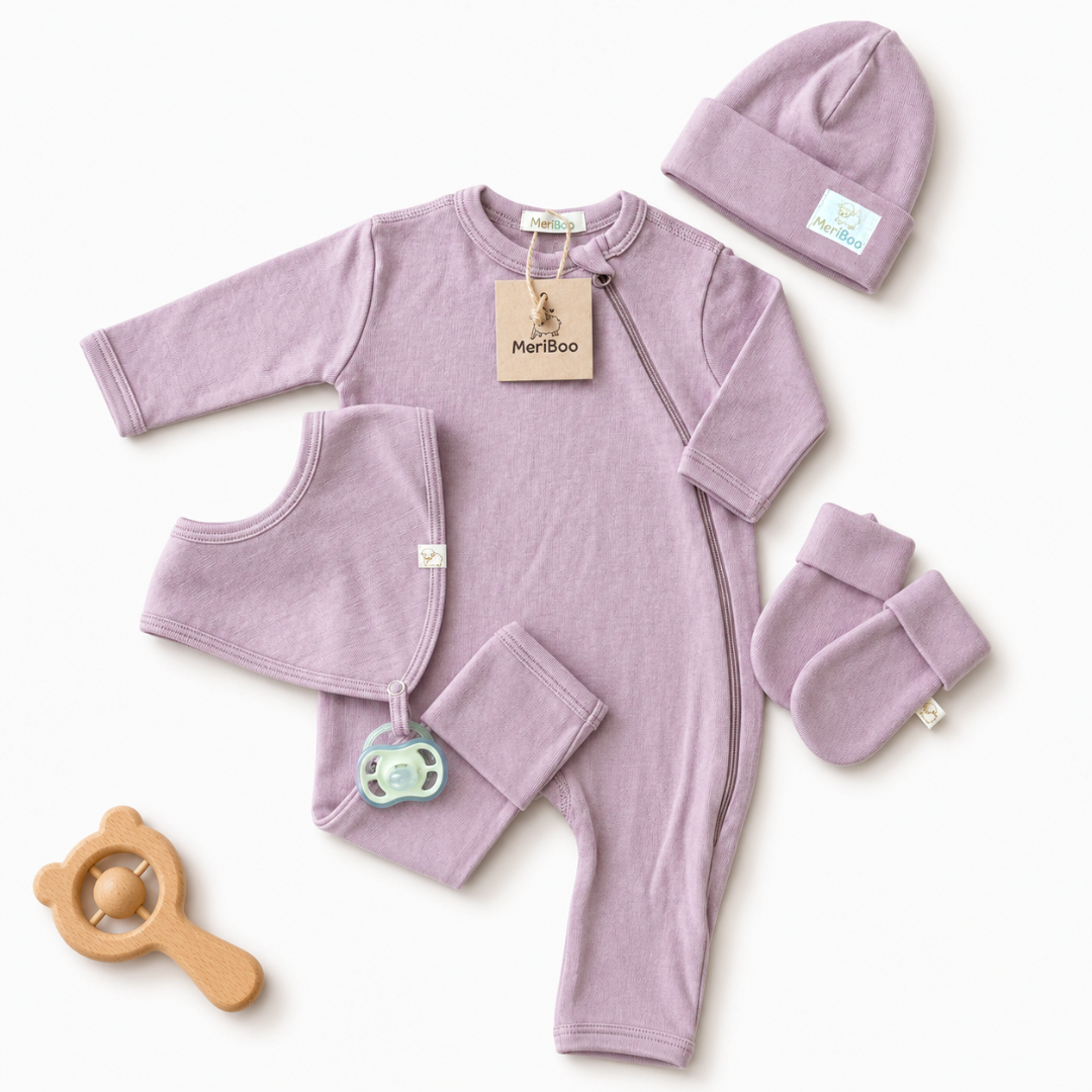Комплект за изписване от сертифицирано фино мерино "Newborn Essentials"
