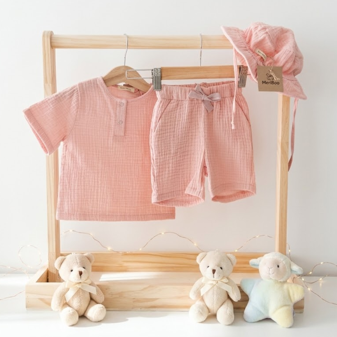 MeriBoo - alap szett 100% organikus muszlinból "Mini Essentials Summer"